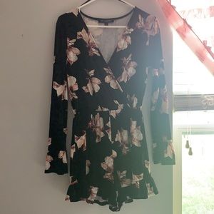 Velvet long sleeve romper